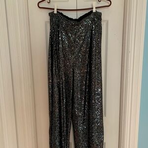 High Waisted Sequin Trousers - Joseph Ribkoff
